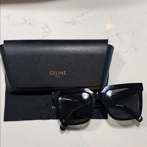 Celine Black Square Sunglasses with Case
